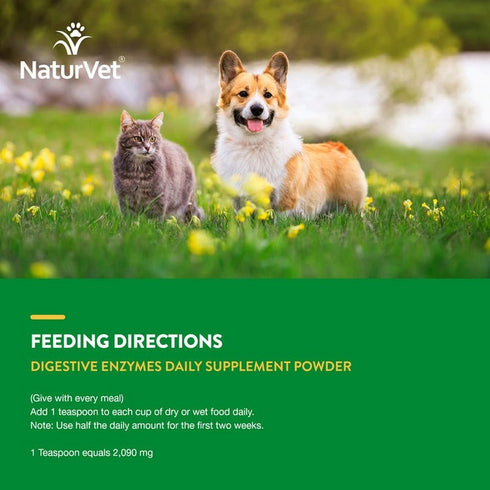 NaturVet Digestive Enzymes Supplement Powder with Prebiotics & Probiotics 10oz - Poudre Pet & Feed Supply 7